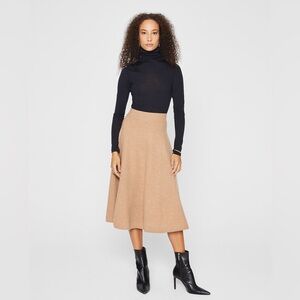 Club Monaco Boiled Wool Paneled Skirt - Camel